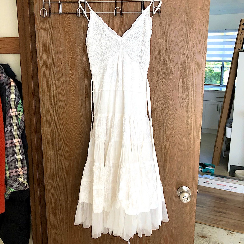 Connected Apparel White Dress eyelet lace